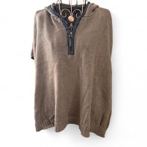 The Limited - Women's Knit Hooded Sweater - Brown - XS/S - Half Zip Pullover